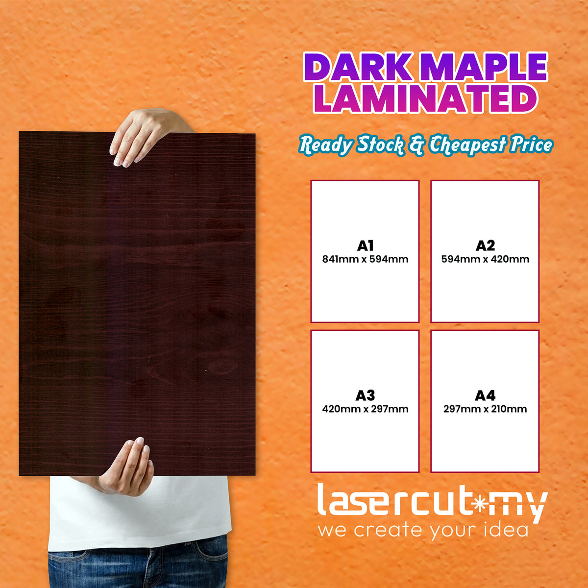 Papan Lapis Berlapis Maple Gelap