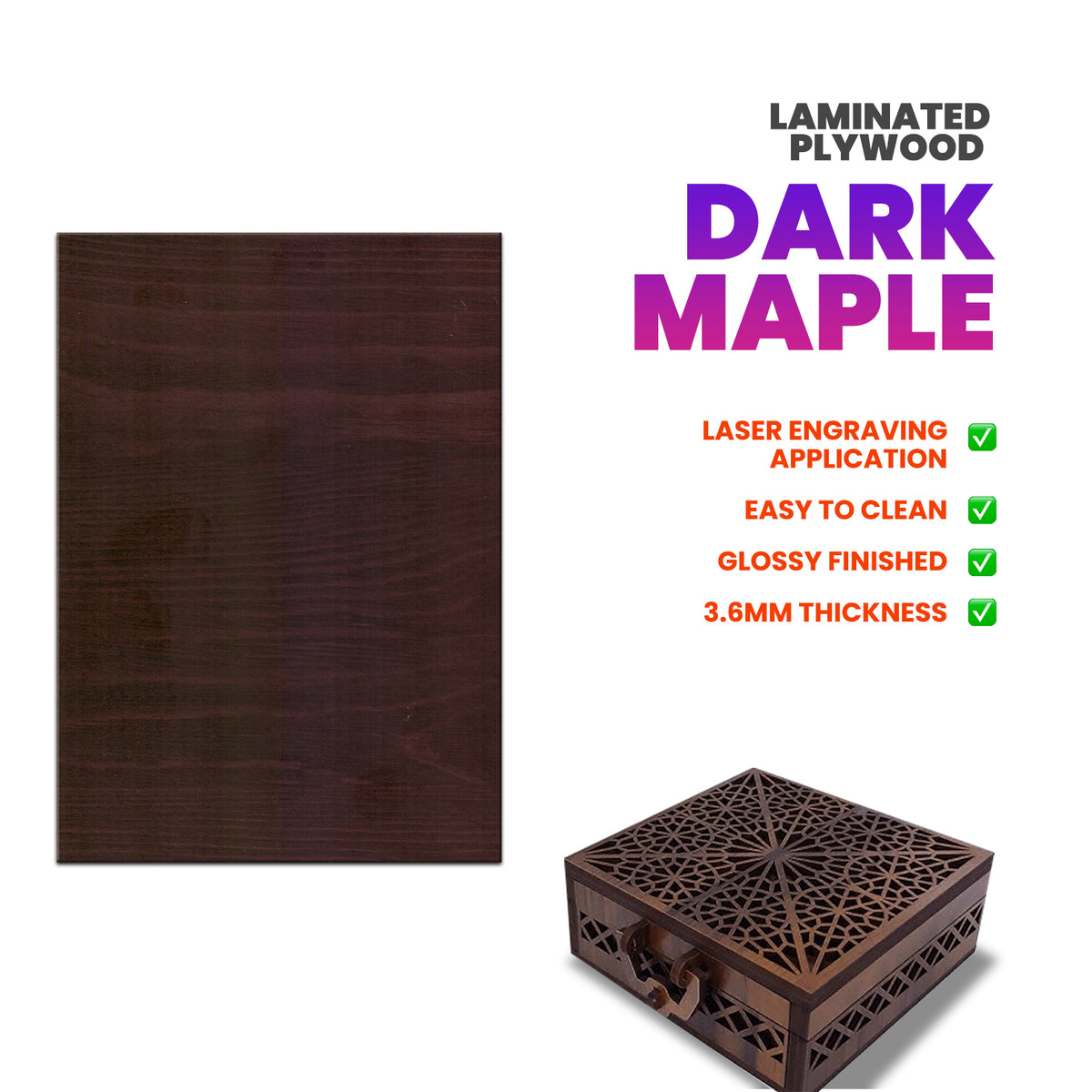 Papan Lapis Berlapis Maple Gelap