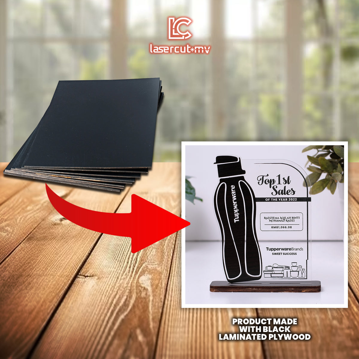 Papan Lapis Berlapis Hitam