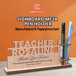 Pesonalised Destop Wooden Pen Holder / Signboard Pen Holder / Pen Holder Destop /Signboard Ukiran Meja Bekas Pen