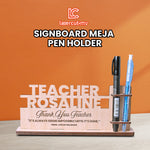 Pesonalised Destop Wooden Pen Holder / Signboard Pen Holder / Pen Holder Destop /Signboard Ukiran Meja Bekas Pen