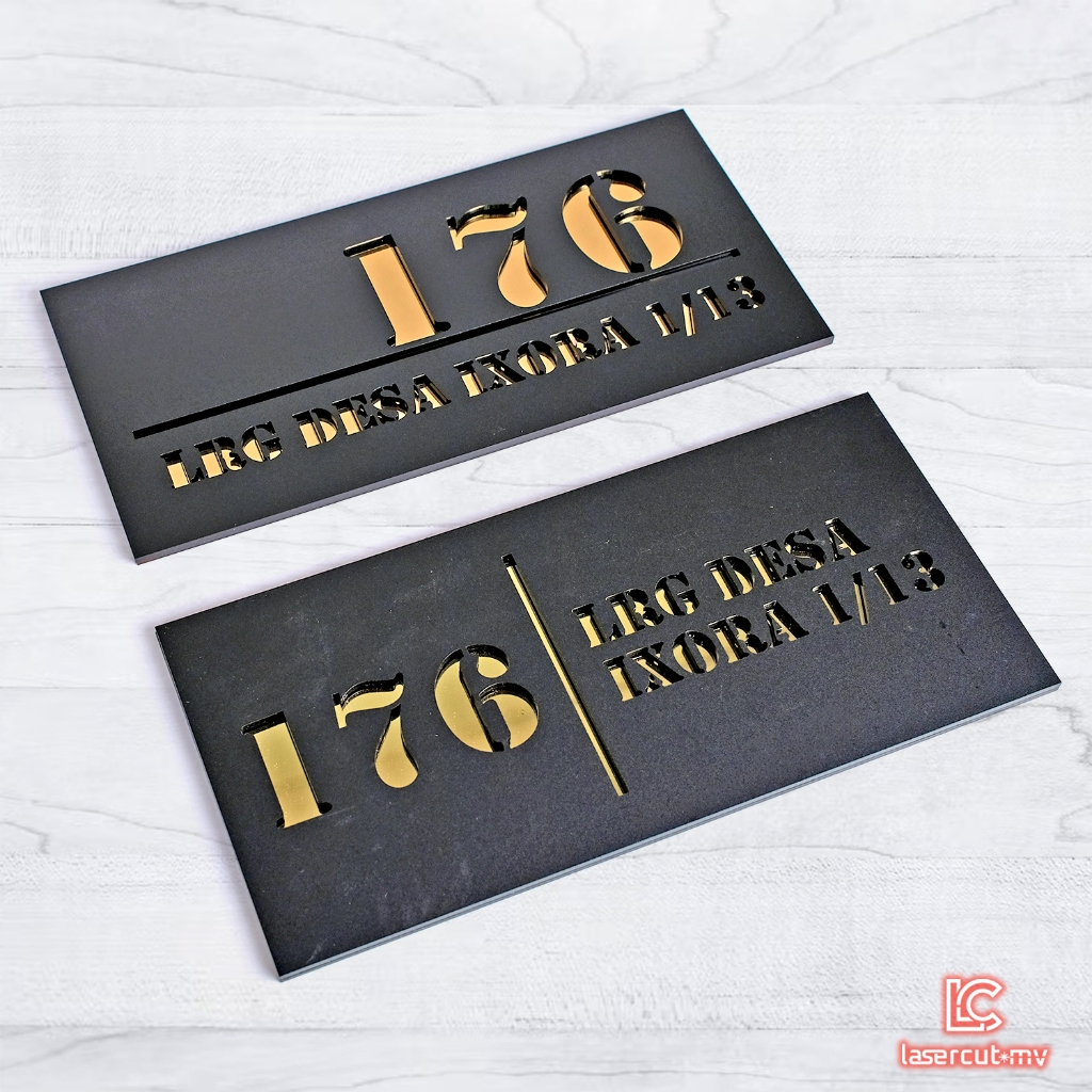 Modern Nombor Rumah | House Number Plate Custom Signage Cantik No Plat Alamat Number Rumah Custom