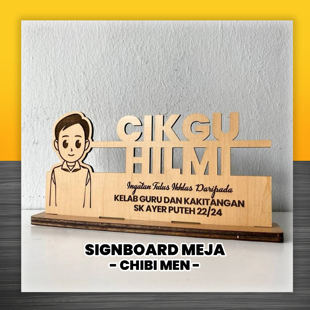 Desk Signgboard Potrait Exclusive