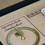 A personalized portrait with a wooden frame and clock, featuring laser engraving on high-quality laminated plywood.