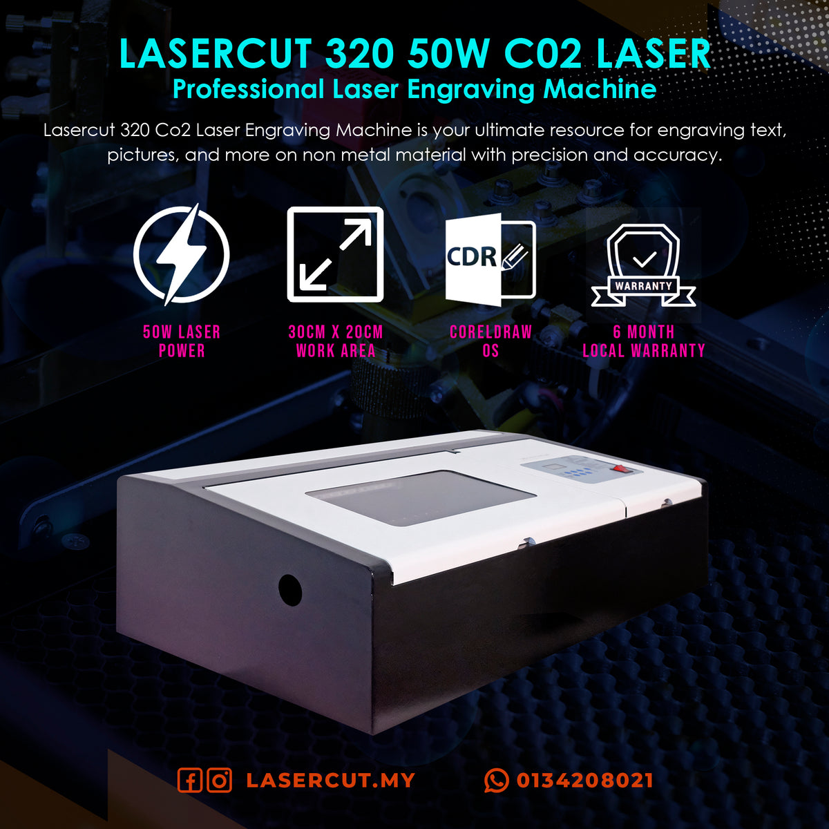 Mesin Pengukir Laser CO2 320 50W