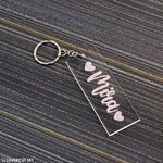 Custom Ukiran Keychain Nama Akrilik (Square Design)